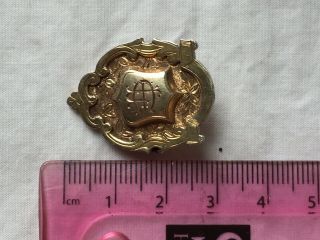 Antique Hallmarked Silver Gilt Double Side Brooch 3
