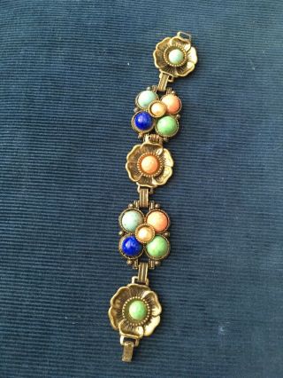 Antique Vintage Czech Art Glass Bracelet