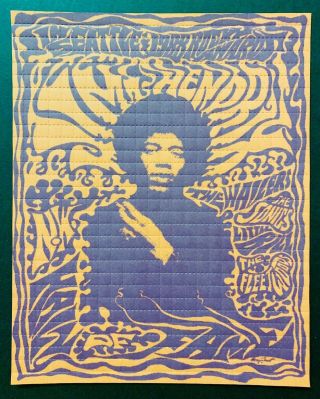 Blotter Art - Vintage Week - Hendrix Lives Concert Poster - 600 Squares