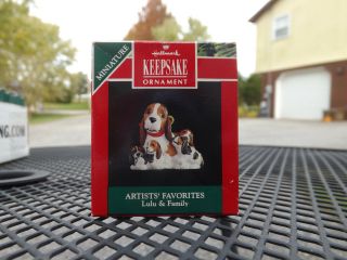 Hallmark Keepsake Miniature Ornament Lulu & Family Mama Dog And Puppies 1991