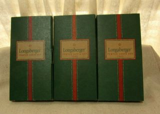 Set Of 3 Longaberger Pewter Santa Keys 2001 2002 2003 In Boxes