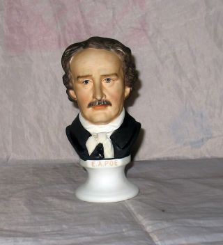 Vintage Lefton China Edgar Allen Poe Ceramic Figural Bust Kw2509
