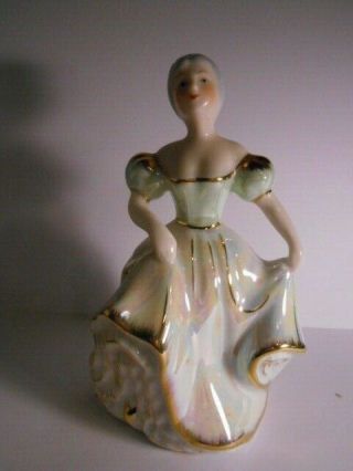 Vintage Porcelain Southern Belle Colonial Victorian Lady Figurine Bell