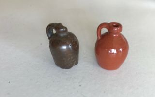 Dollhouse Miniature Vintage Artisan Stoneware Redware Jug Signed Cnc C Curran