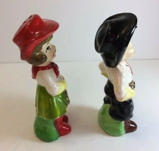 VINTAGE COWGIRL AND COWBOY SALT AND PEPPER SHAKERS - JAPAN 2