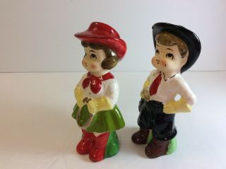 VINTAGE COWGIRL AND COWBOY SALT AND PEPPER SHAKERS - JAPAN 5