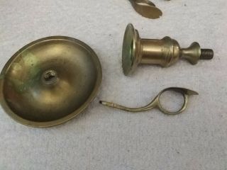 Vintage Brass Chamber Stick Candle Holders With Finger Ring & Thumb 3