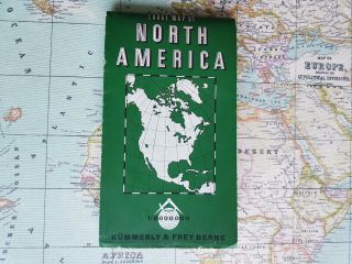Vintage Large Map Of North America 1960s
