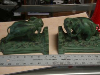 1920 Art Deco Ronson Pewter Elephant Bookends, .  /719
