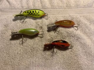 4 Fred Arbogast Mud Bug Old Fishing Lures 23 2