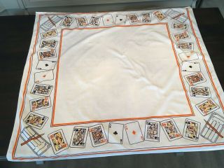 Vintage Playing Card Casino Linen Table Cloth Alice in Wonderland Mad Hatter 2