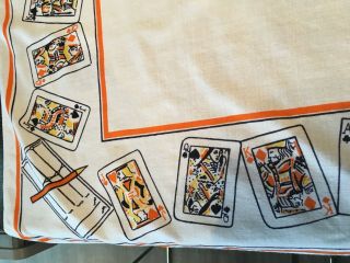 Vintage Playing Card Casino Linen Table Cloth Alice in Wonderland Mad Hatter 4