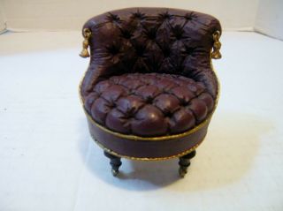 Vintage Take - A - Seat By Raine Doll House Size Victorian Tufted Slipper Chair