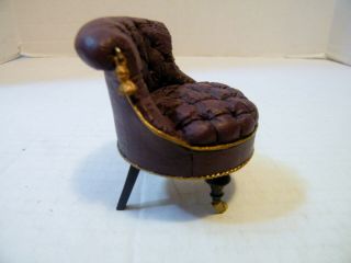 VINTAGE TAKE - A - SEAT by RAINE DOLL HOUSE SIZE VICTORIAN TUFTED SLIPPER CHAIR 3