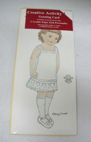 Older Paper Doll Card Suzette 1886 Ellery Thorpe 9 1/4 X 4 1/8 Greeting Card Shp