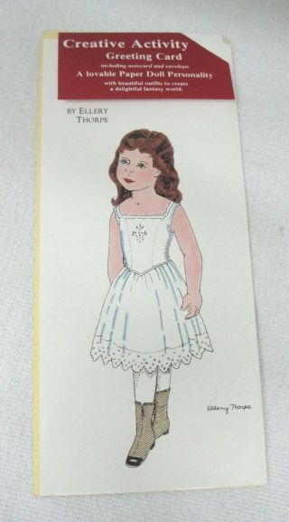Older Paper Doll Card Phillis Marie Ellery Thorpe 9 1/4 X 4 1/8 Greeting Card Sh