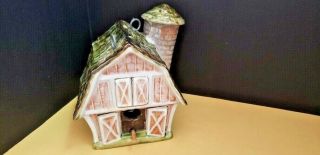 Louisville Stoneware Pottery Barn & Silo Birdhouse Bird House Farmhouse Style