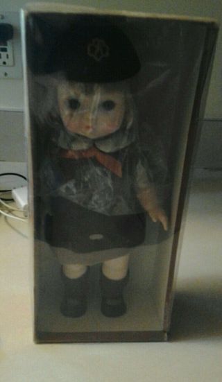 Vintage 1966 Effanbee Doll Girl Scout Brownie Doll 11” Tall W/ Beanie & Adorable 4