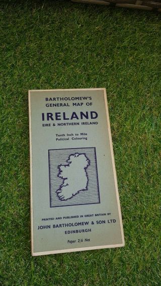 Bartholomews Vintage Map Of Ireland Political Colouring Tenth Inch To A Mile