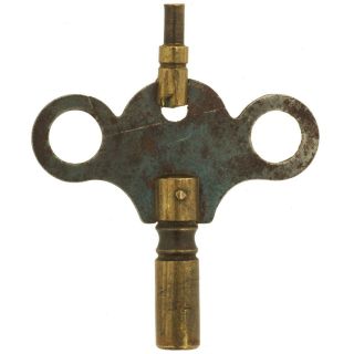 Antique Brass & Steel Clock Winding Key 7 (3.  8 Mm) 5/0 (1.  6 Mm)