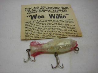 Vintage Wee Willie,  Star Bait Co,  Largo Fl Fishing Lure With Paper