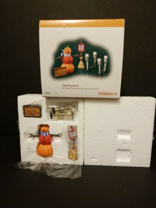 Dept 56 Halloween Village Accessories Decorating Set Of 5 800026