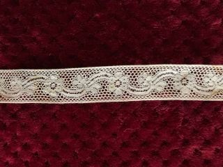 French Edwardian Valenciennes Lace Insertion 1.  5 Yard By 1 "