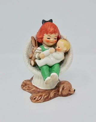 Vintage Goebel Charlot Byj Red Heads Figurine Baby Sitter 1970