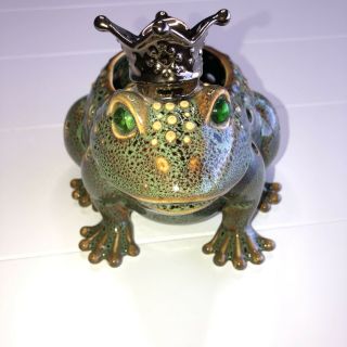 Partylite Frog Retired Frog Prince Candle Votive Holder Crown 3