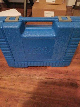 Vintage 1985 Blue LEGO Plastic Storage Box Carrying Case Latches w/ Legos 2