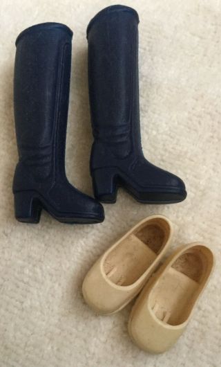 Vintage 70s Sindy Pedigree Marx Doll Shoes & Navy & Boots