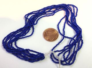 Antique Micro Seed Beads - 14/0 Rich Indigo Denim Blue Opaque - BIG 8 gram hanks 2
