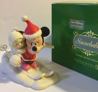 Disney Snowbabies Department 56 Walt Disney Showcase Minnie’s Special Delivery