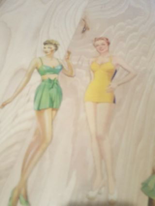 Vintage 1950s Cut Paper Dolls Pin Up 8.  5 in Esther Williams Claudette Colbert 3