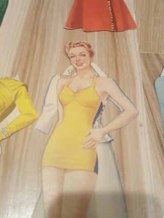 Vintage 1950s Cut Paper Dolls Pin Up 8.  5 in Esther Williams Claudette Colbert 4
