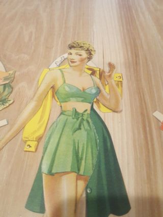 Vintage 1950s Cut Paper Dolls Pin Up 8.  5 in Esther Williams Claudette Colbert 5