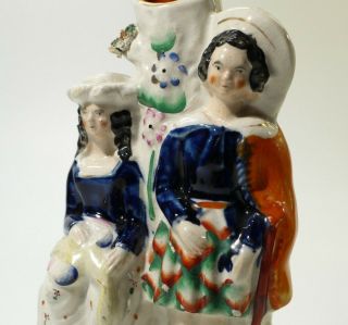 19th Century Antique Staffordshire Flatback Scottish Figure Group Vase. 5