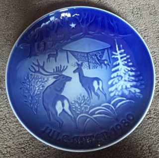 Bing And Grondahl Christmas Plate - 1980 " Christmas In The Woods "