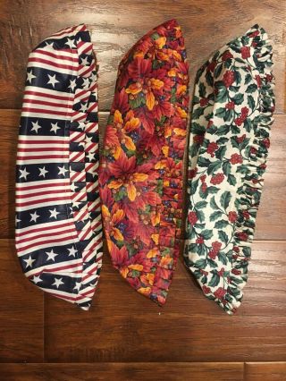 3 Longaberger Fabric Liners Stars & Stripes,  Berries,  Floral
