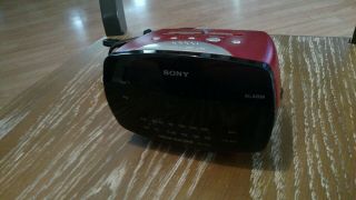 Sony Dream Machine ICF - C111 Alarm Clock Radio Digital AM/FM Red Great 4