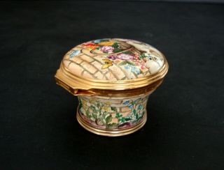 Halcyon Days Enamel Hinged Trinket Box We Must Cultivate Our Garden England