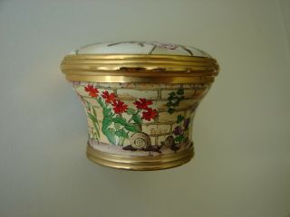 Halcyon Days Enamel Hinged Trinket Box We must Cultivate Our Garden England 3