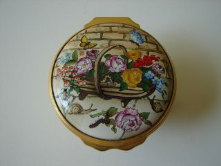 Halcyon Days Enamel Hinged Trinket Box We must Cultivate Our Garden England 5