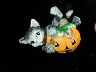 Fitz and Floyd Halloween Kitty Cat Tumblers Theme 3