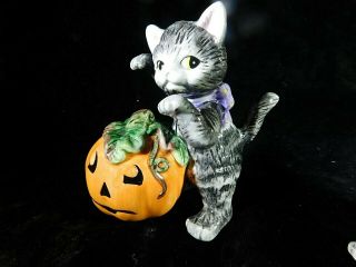 Fitz and Floyd Halloween Kitty Cat Tumblers Theme 4