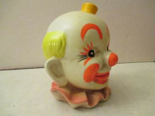 Vintage Ceramic Clown Head Coin Bank Made in Japan Circus Collectible 3