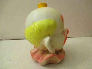 Vintage Ceramic Clown Head Coin Bank Made in Japan Circus Collectible 4