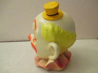 Vintage Ceramic Clown Head Coin Bank Made in Japan Circus Collectible 6