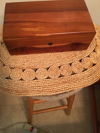 Vintage Lane Wood Box Wooden Hinged Jewelry Trinket No Key Cedar Chest Sample 2