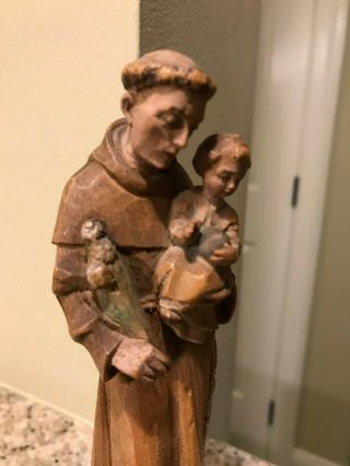 HAND CARVED WOODEN STATUE SAINT FRANCIS OF ASSISI - 7 INCH 2